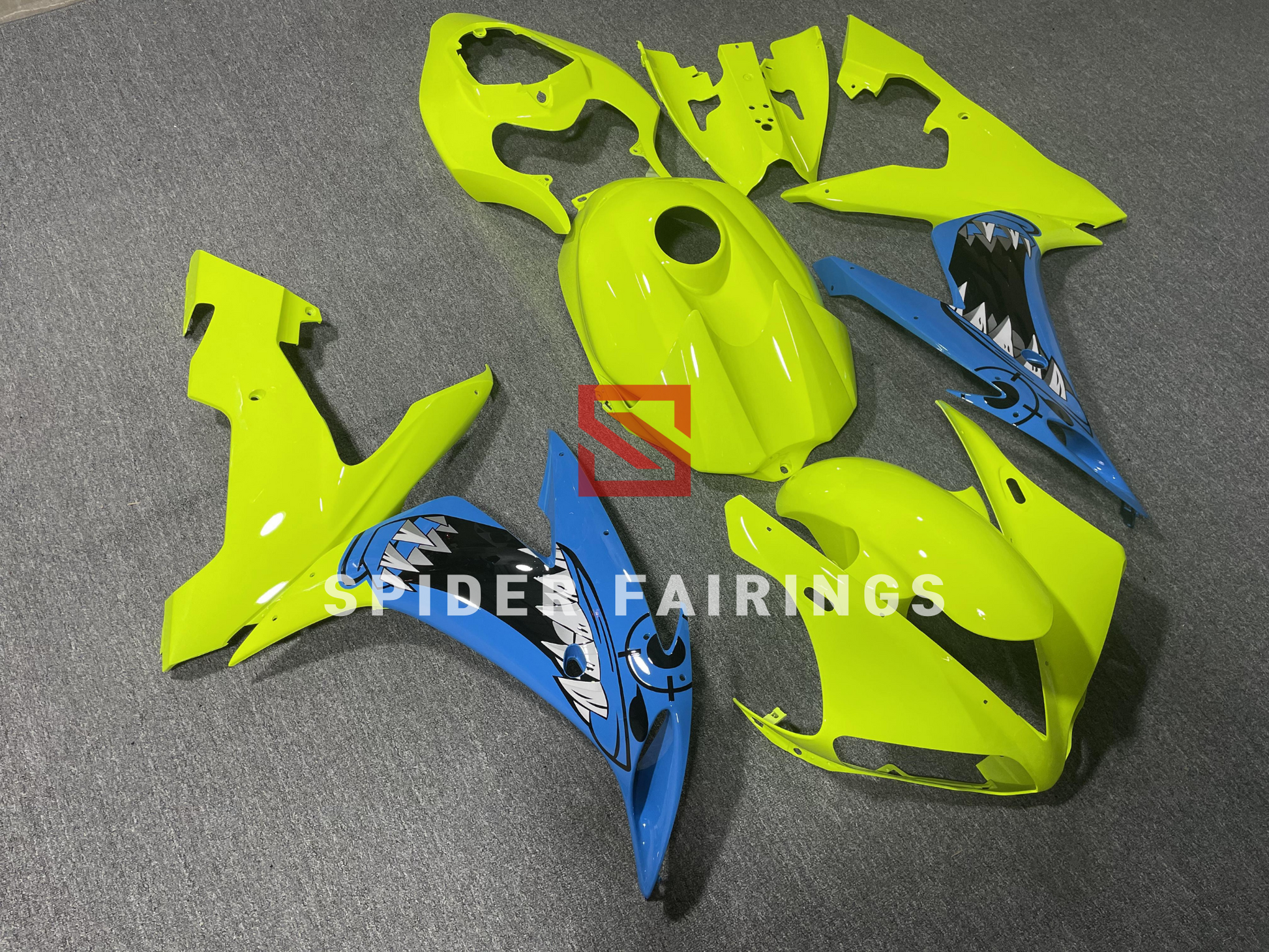 Bright Yellow and Blue Shark-Yamaha YZF R1 2004-2006