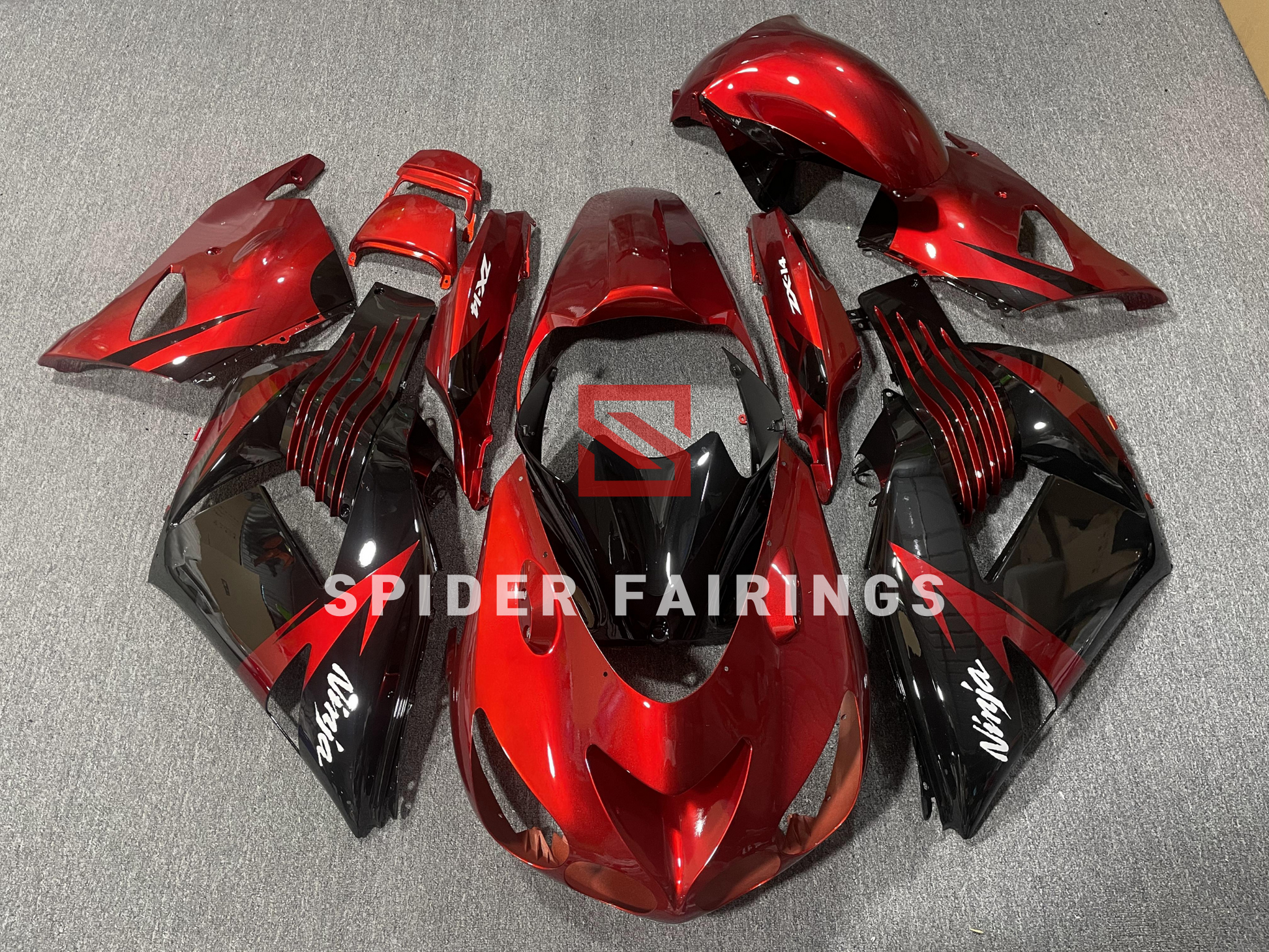 Dark Red and Black-Kawasaki ZX-14R 2006-2011