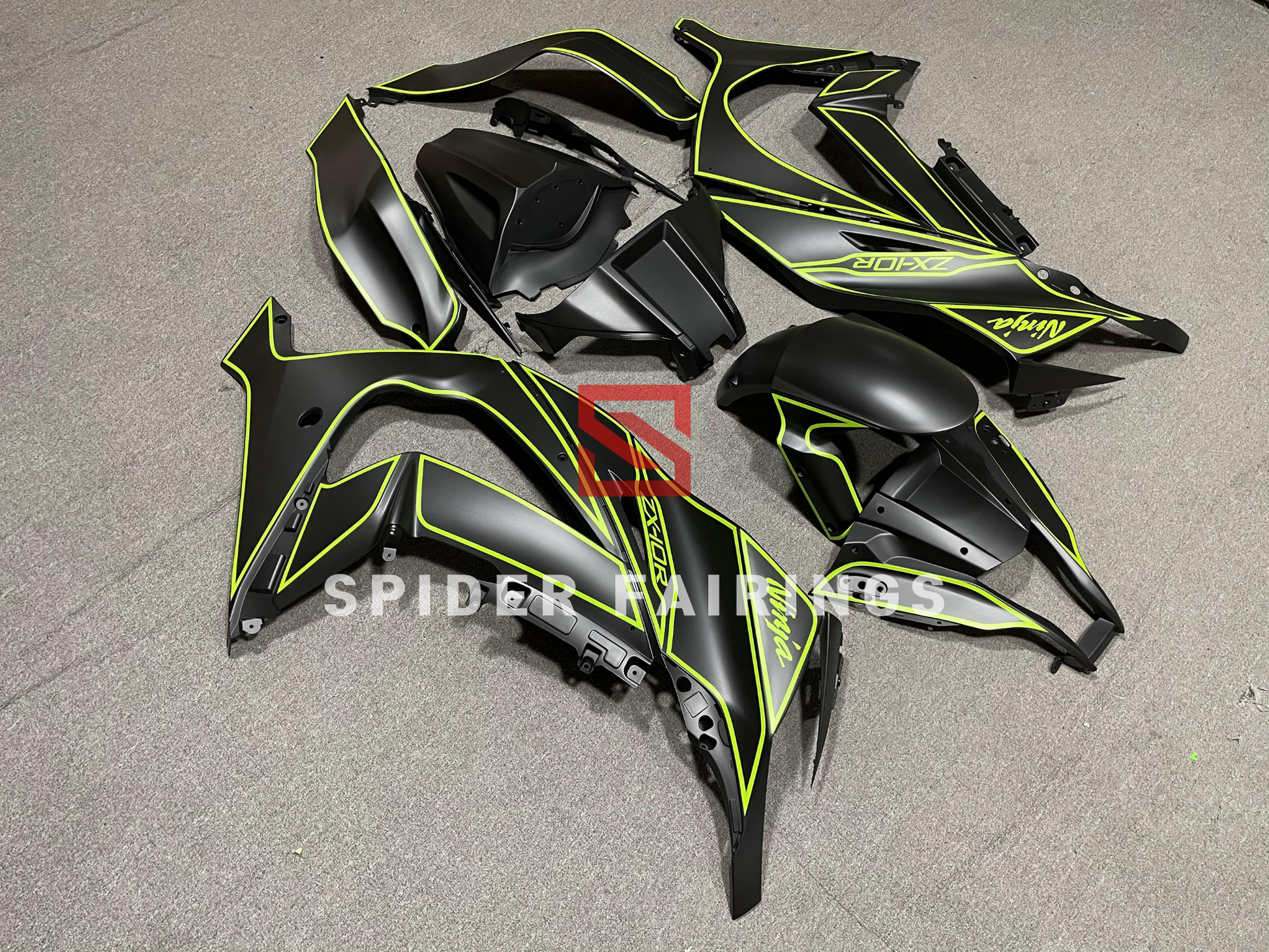 Fairings Matte Black-Kawasaki ZX-10R 2011-2015