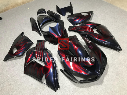 Dark Blue and Red Flame-Kawasaki ZX-14R 2006-2011