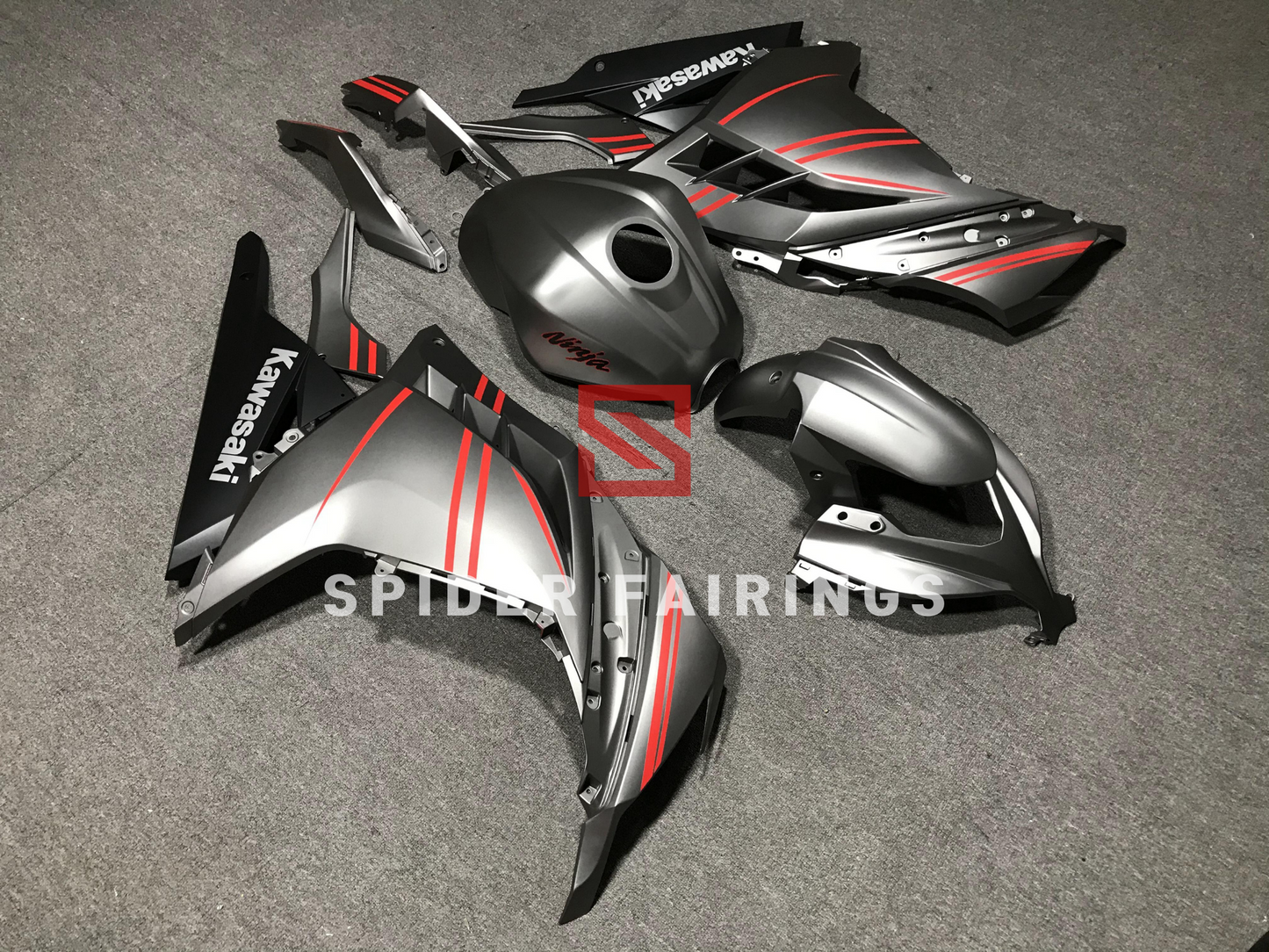 Matte Sliver Gray-Kawasaki Ninja300 2013-2019