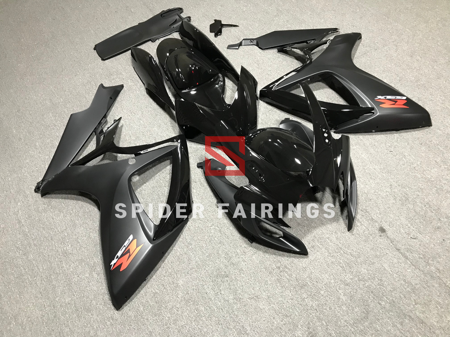 Gloss and Matte Black-Suzuki GSXR600-750 2006-2007