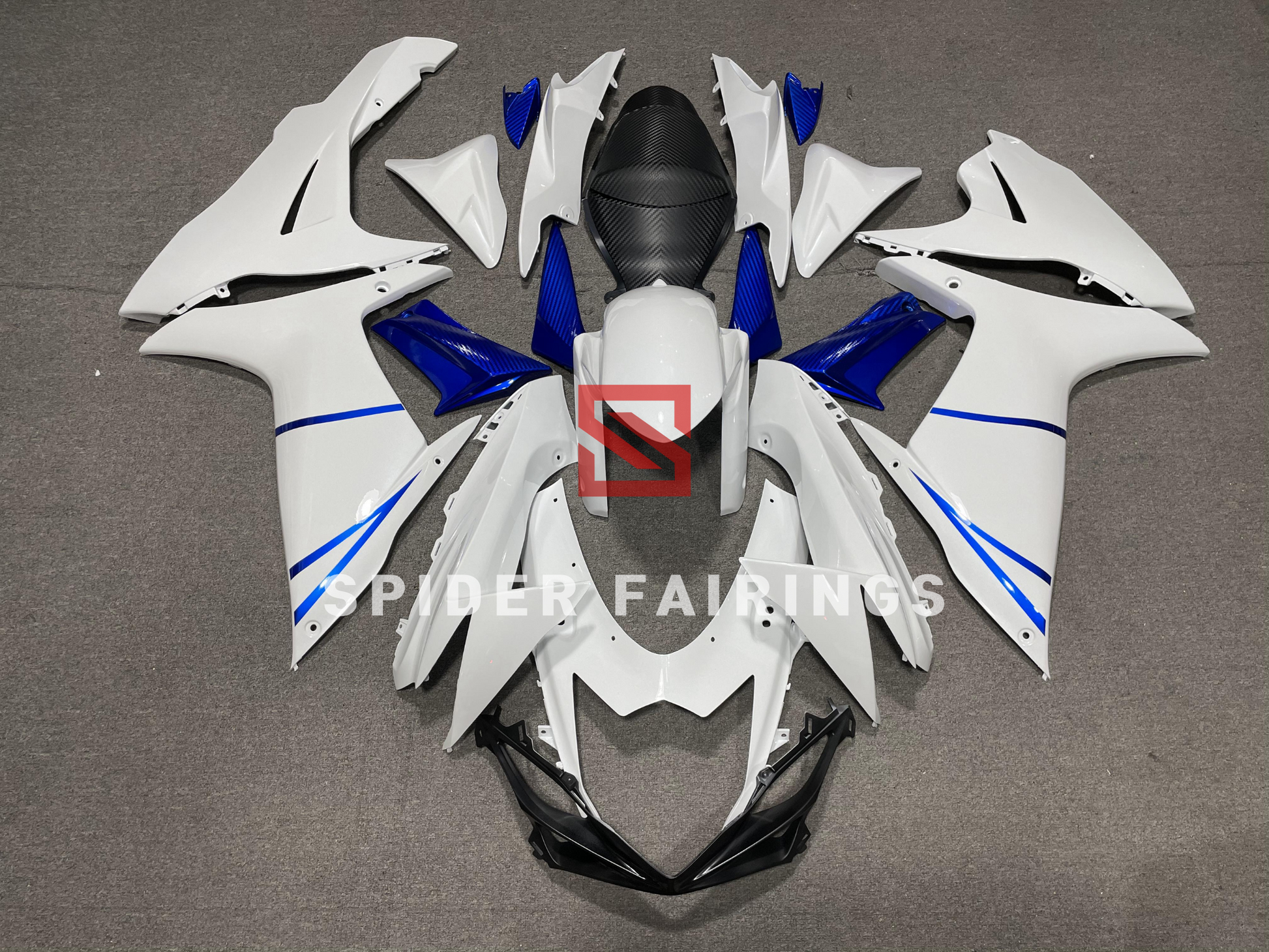 Gloss White and Blue-Suzuki GSXR600-750 2011-2019