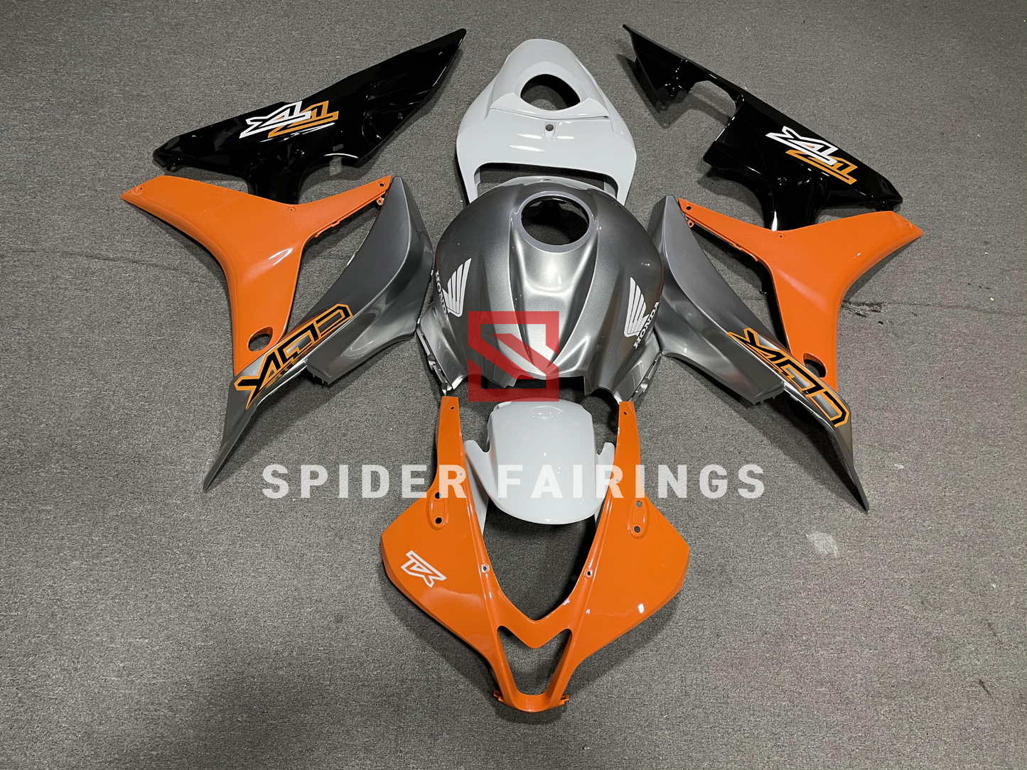 Silver&Orange&White&Black-Honda CBR600RR 2007-2008