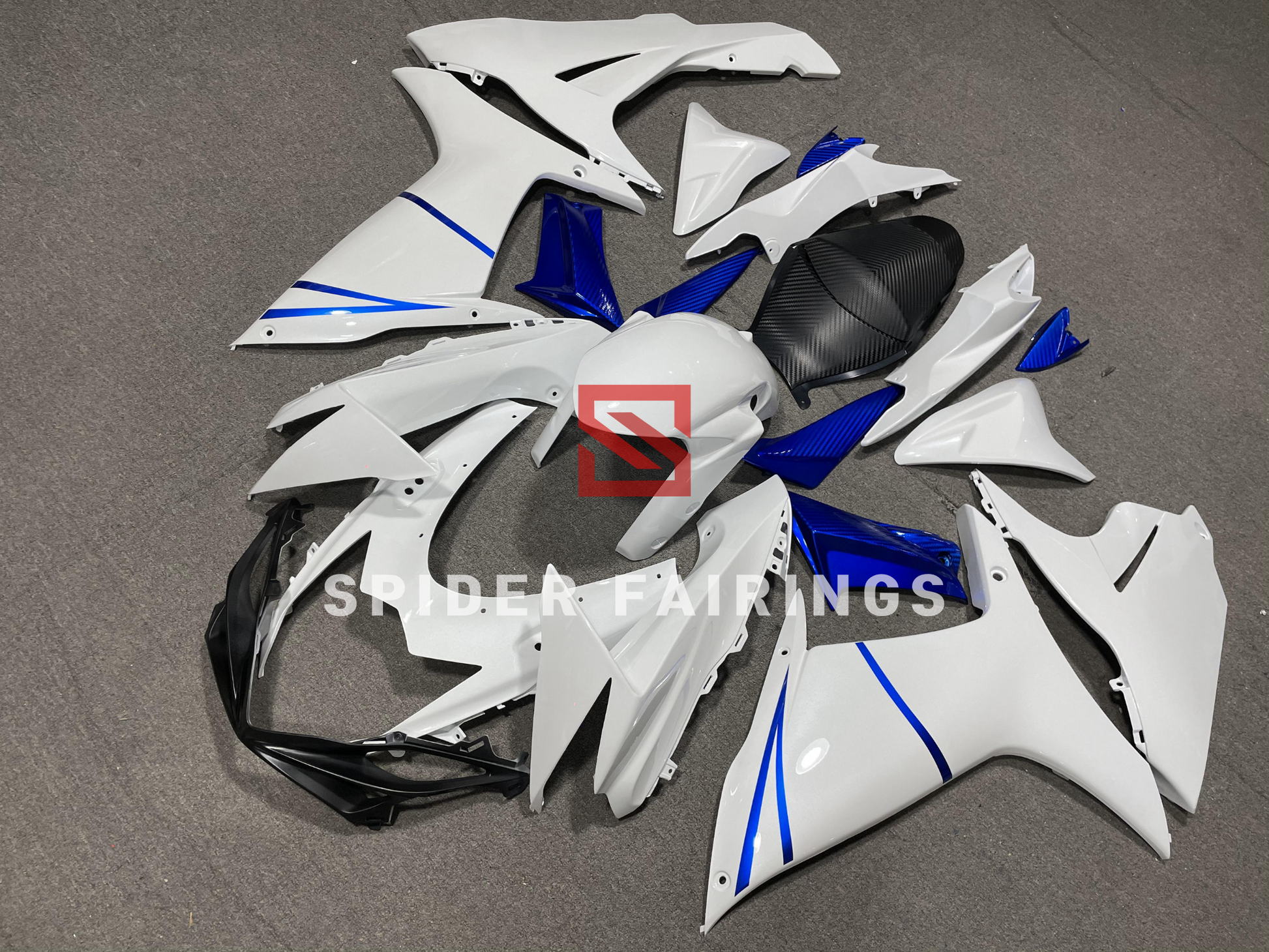 Gloss White and Blue-Suzuki GSXR600-750 2011-2019