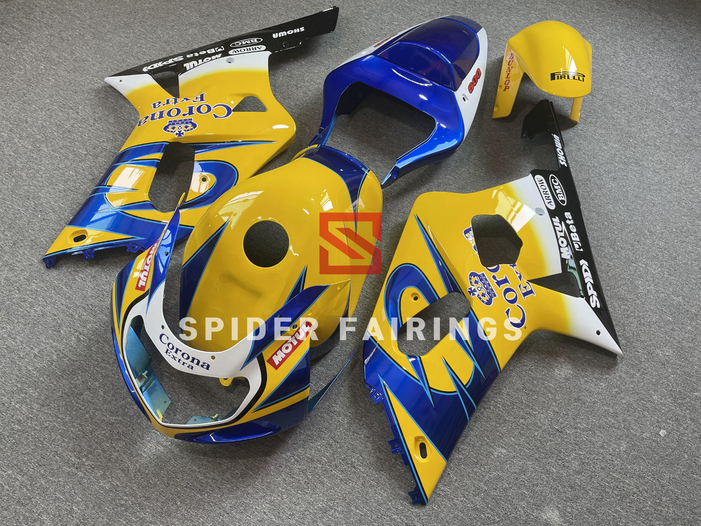 Blue and Yellow Corona-Suzuki GSXR600-750 2001-2003