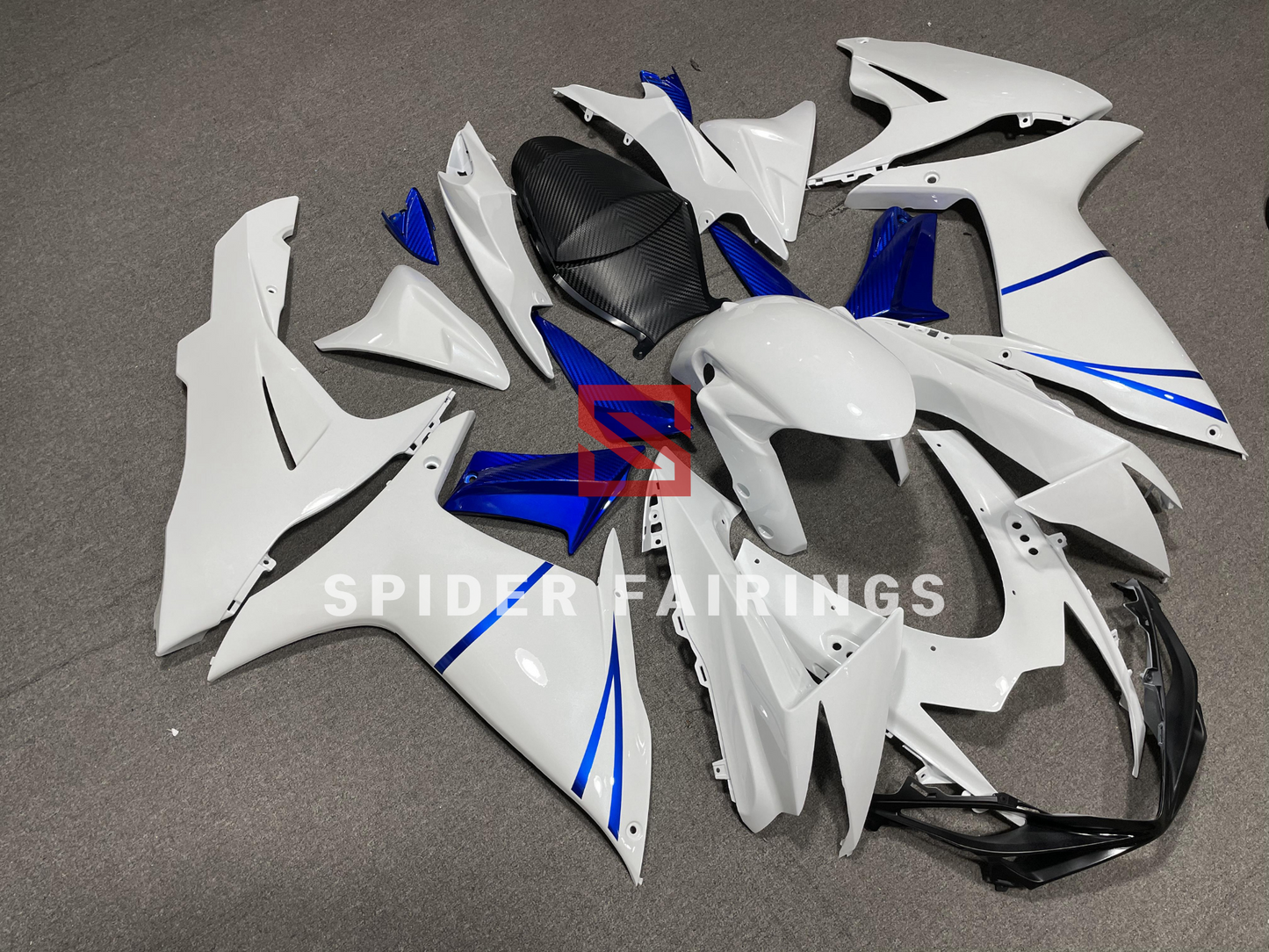 Gloss White and Blue-Suzuki GSXR600-750 2011-2019