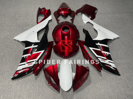 Dark Red and White-Yamaha YZF R6 2008-2016