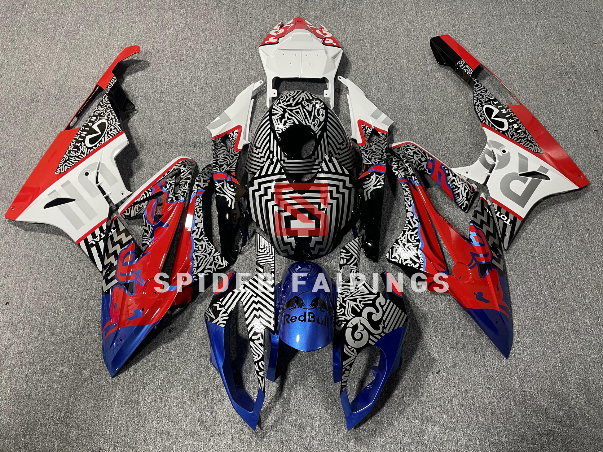 Custom Red and White maze-BMW S1000RR 2015-2016