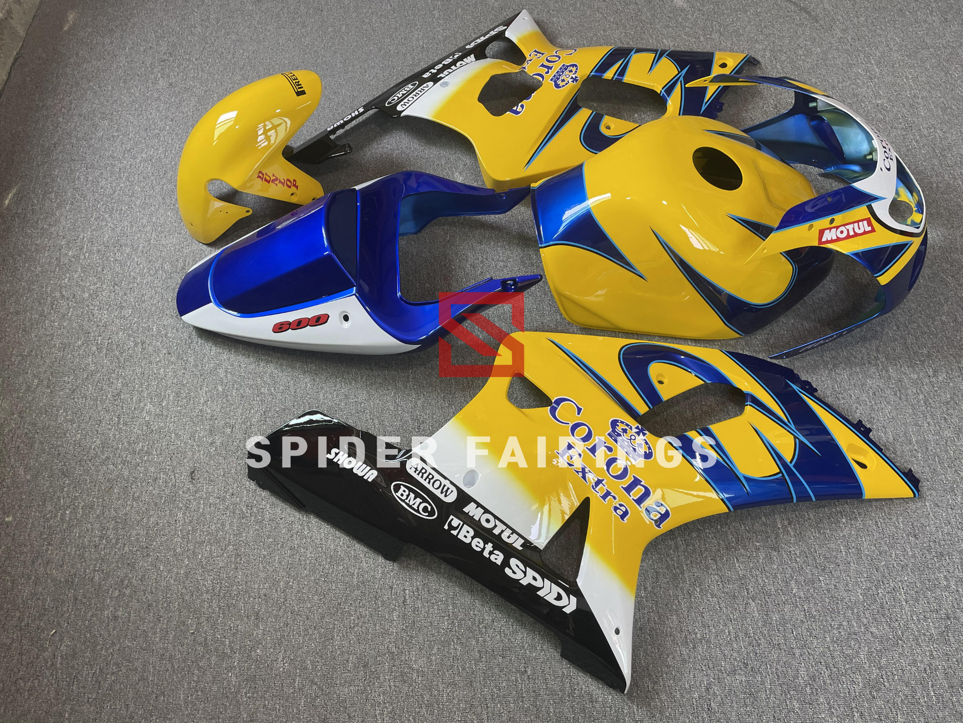 Blue and Yellow Corona-Suzuki GSXR600-750 2001-2003