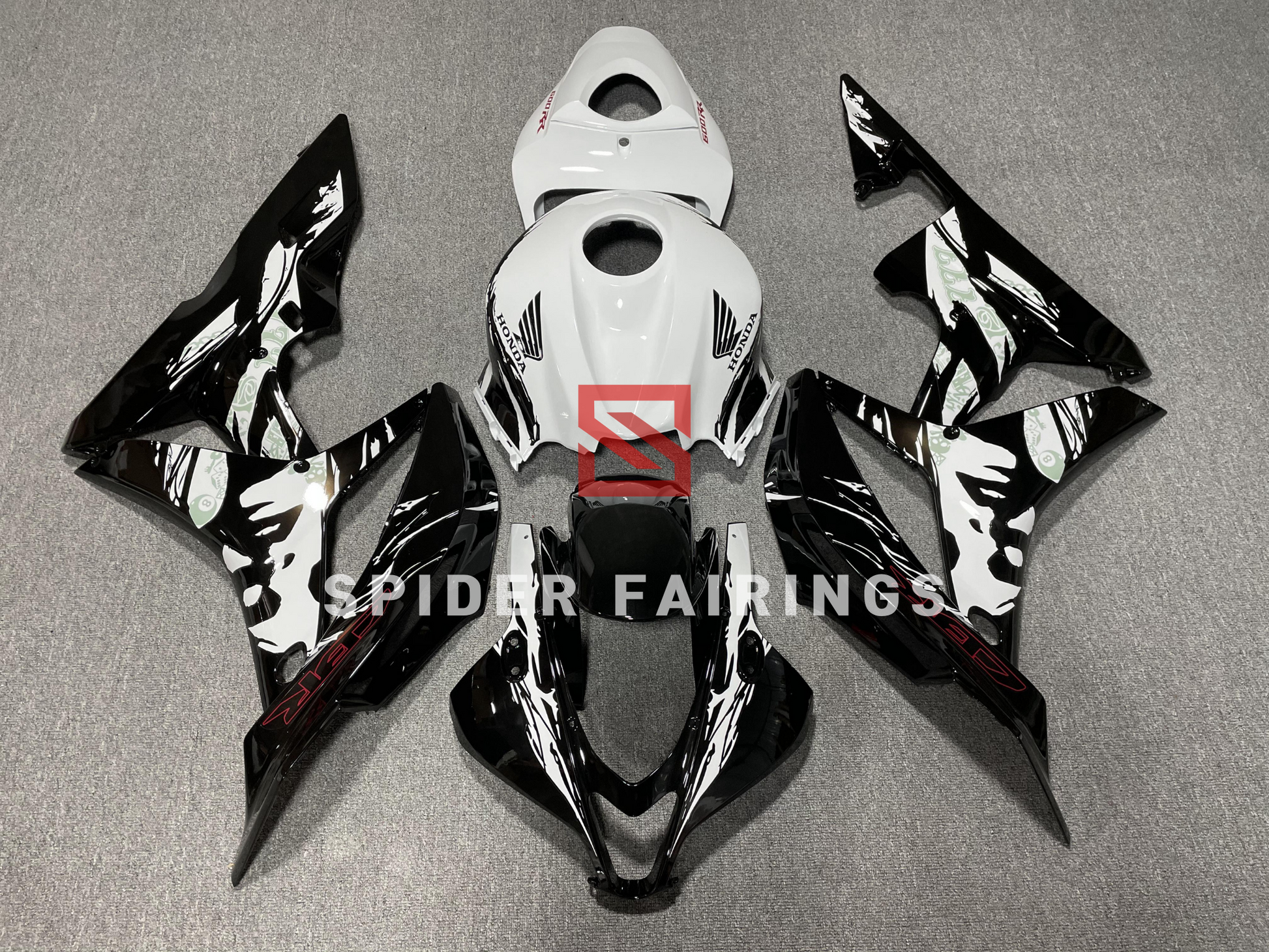 White and Black Woman Flower-Honda CBR600RR 2007-2008