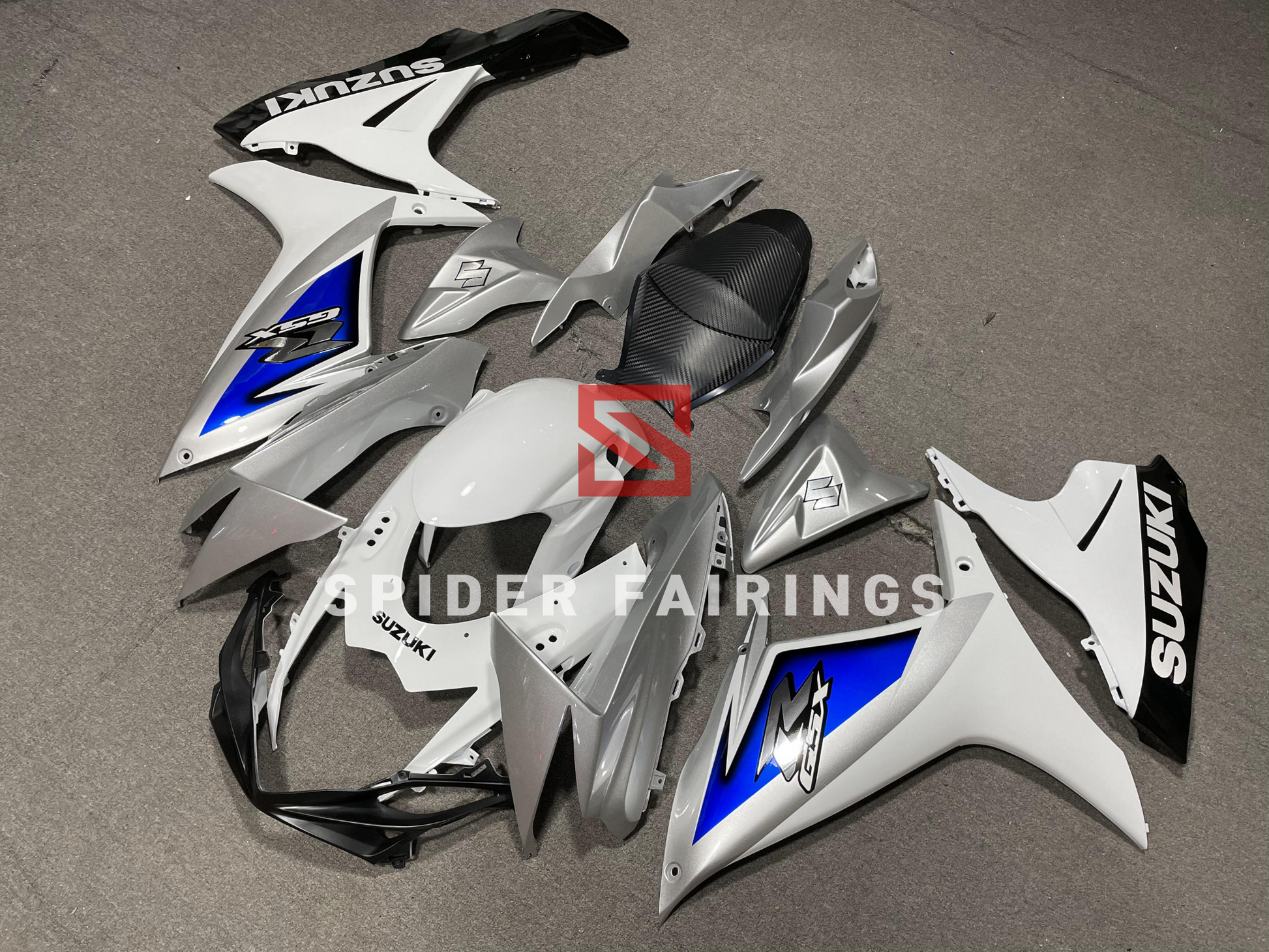 Gloss White and Silver-Suzuki GSXR600-750 2011-2019