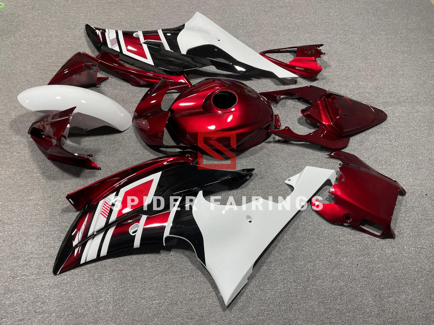 Dark Red and White-Yamaha YZF R6 2008-2016