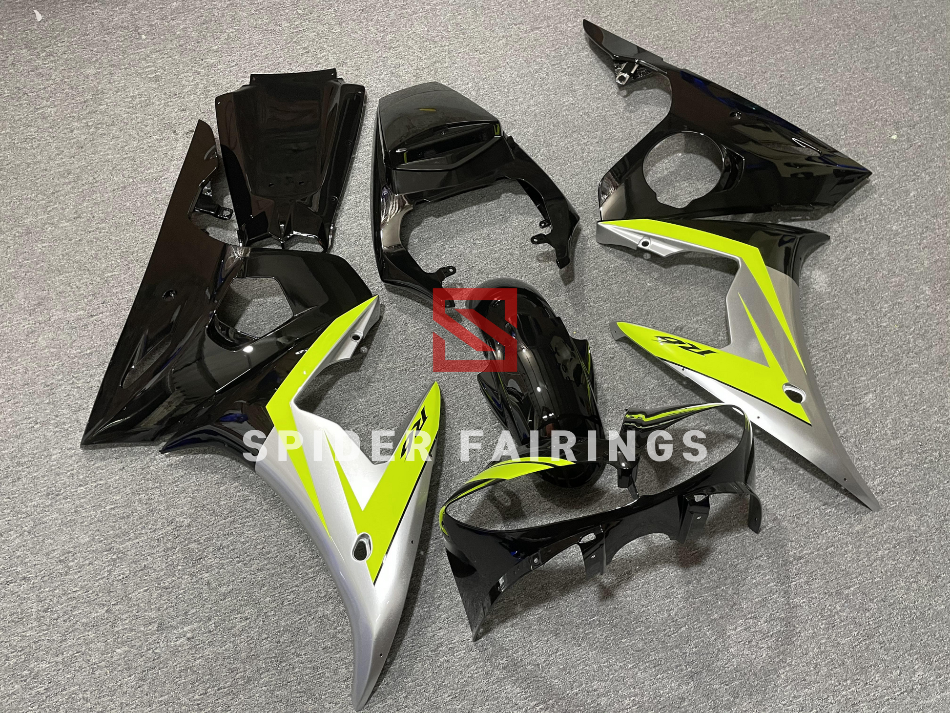 Black,Yellow and Silver-Yamaha YZF R6 2003-2004