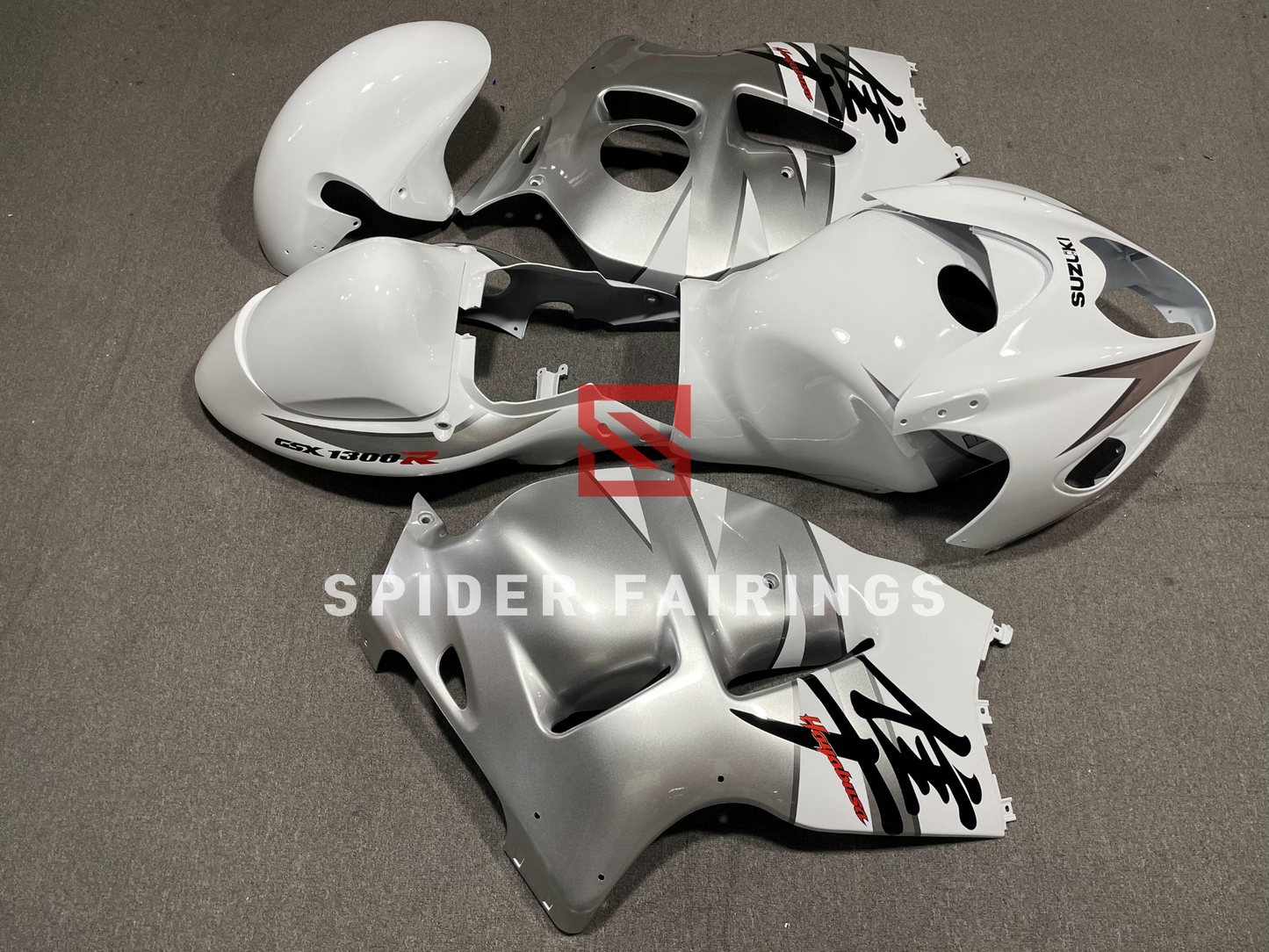 Gloss White and Silver-Suzuki GSXR1300 1997-2007