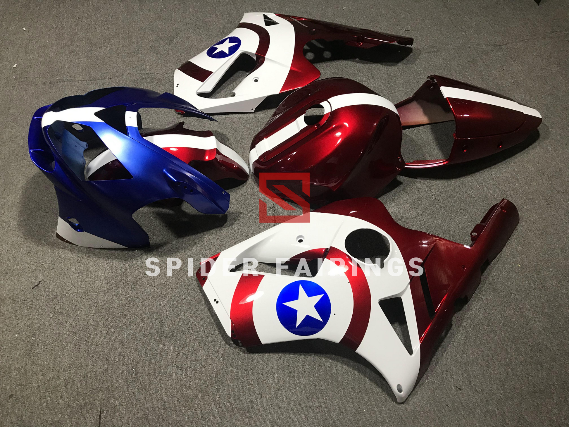 Custom Captain America's Shield-Kawasaki ZX-12R 2002-2005