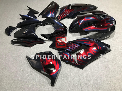 Dark Blue and Red Flame-Kawasaki ZX-14R 2006-2011