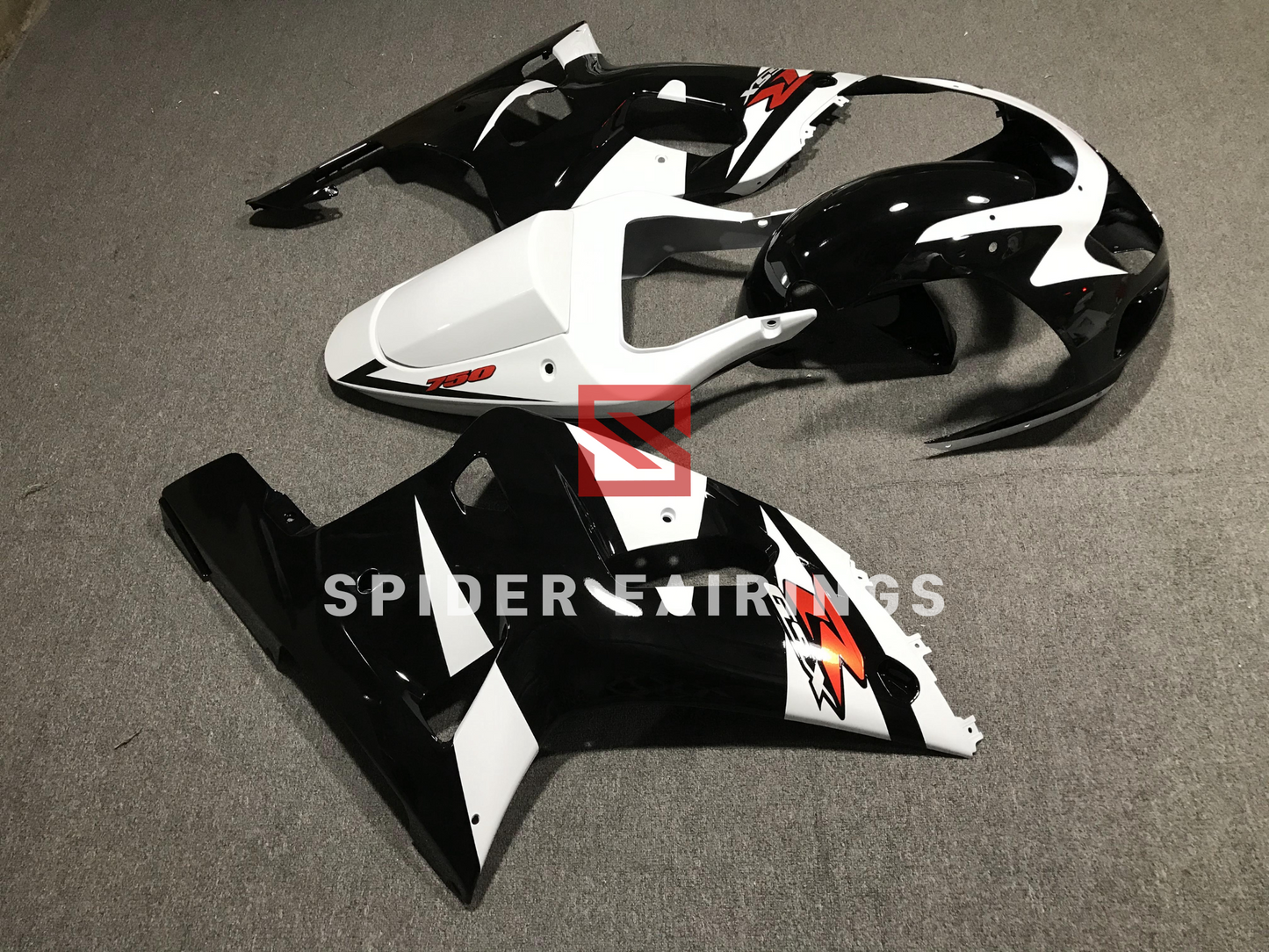 Gloss Black and White-Suzuki GSXR600-750 2001-2003