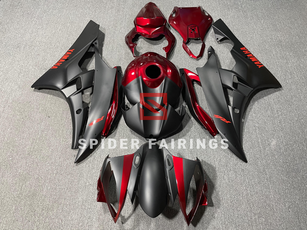 Matte Black and Red-Yamaha YZF R6 2006-2007 – SpiderFairings