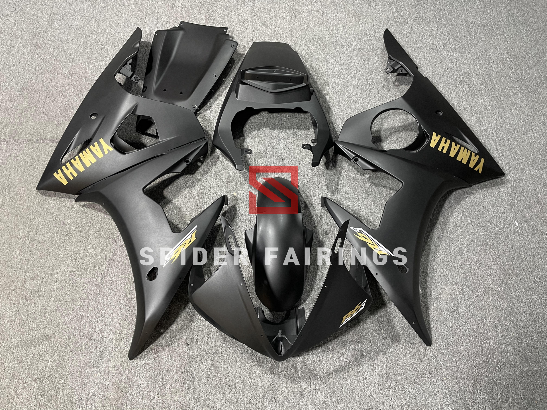 Matte Black-Yamaha YZF R6 2003-2004 – SpiderFairings