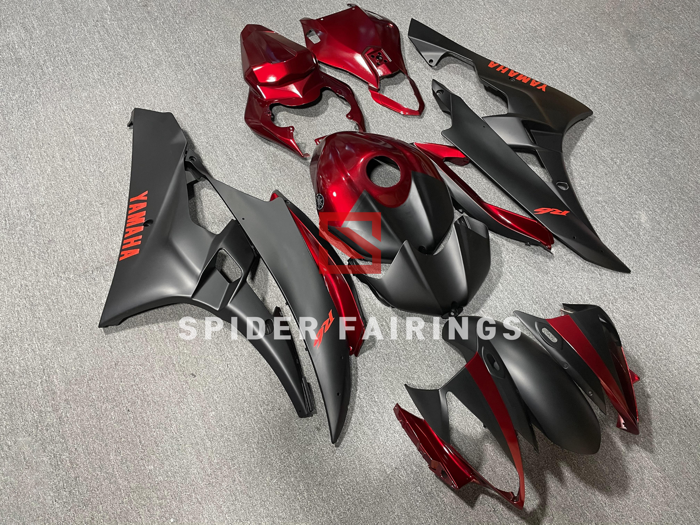 Matte Black and Red-Yamaha YZF R6 2006-2007