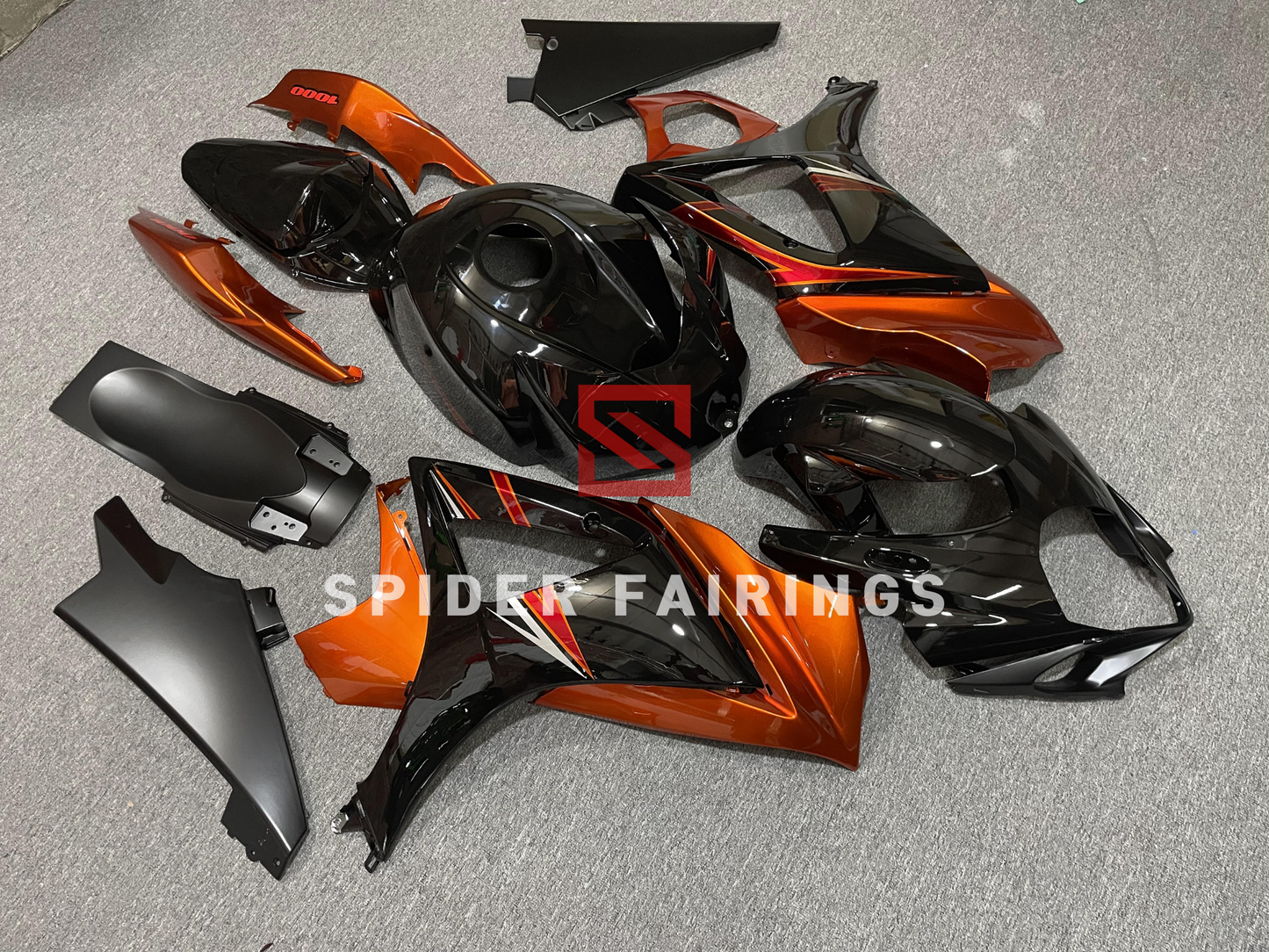 Gloss Orange and Black-Suzuki GSXR1000 2007-2008