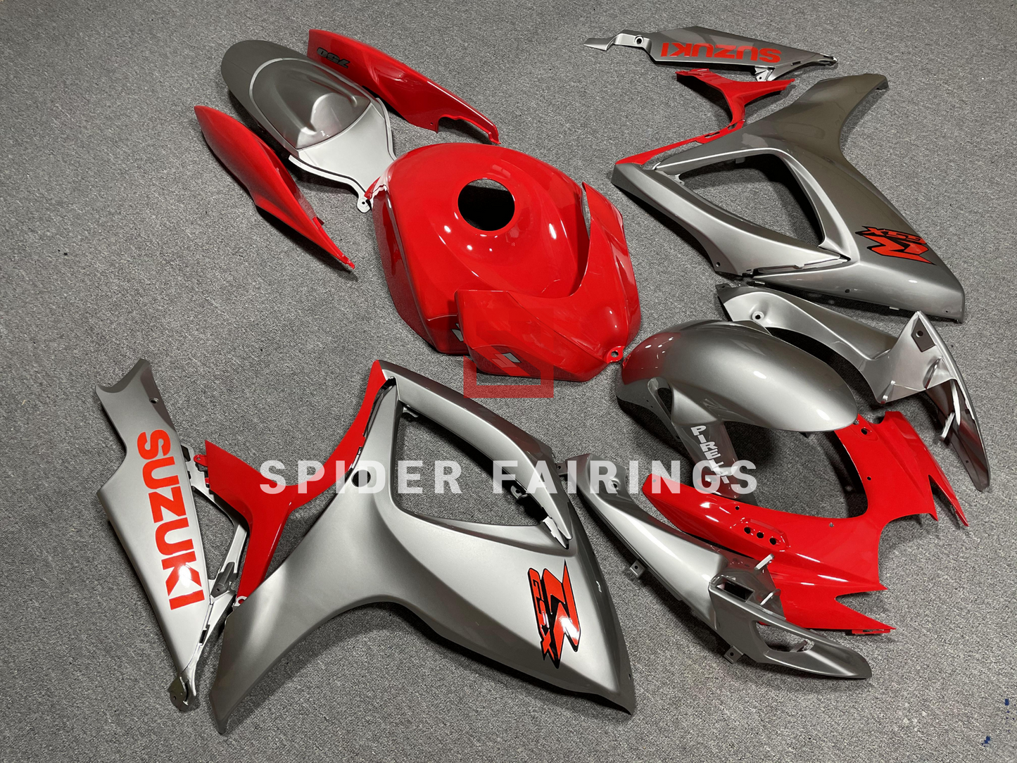 Red and Silver-Suzuki GSXR600-750 2006-2007