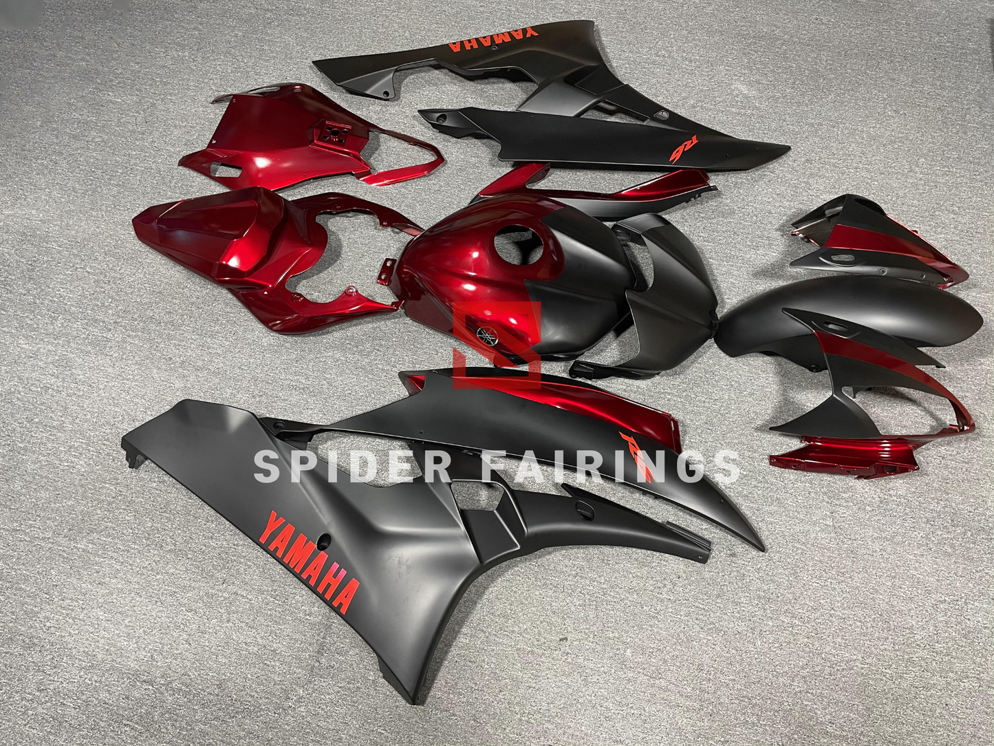 Matte Black and Red-Yamaha YZF R6 2006-2007