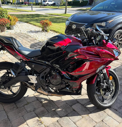 Black Venom Bloodsplatter Fairings for 2025 Kawasaki Ninja 650