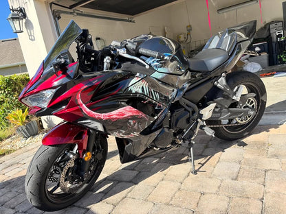 Black Venom Bloodsplatter Fairings for 2025 Kawasaki Ninja 650