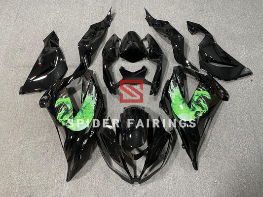 Black and Green Skull-Kawasaki ZX-6R 2013-2018