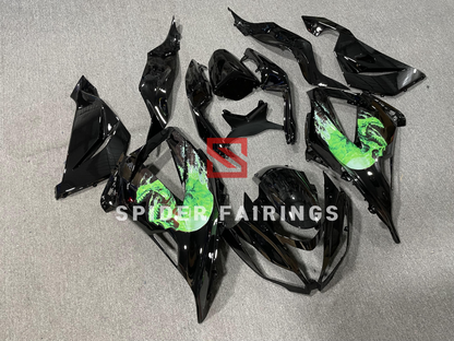 Black and Green Skull-Kawasaki ZX-6R 2013-2018