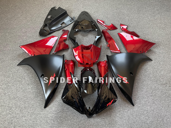 Yamaha YZF-R1 フロントフェンダーウイングレッド　ブラック Red and Matte Black-Yamaha YZF R1 2012-2014 – SpiderFairings