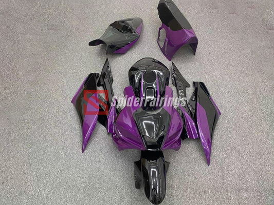 Fiberglass Black and Purple Race Fairings -Yamaha R3 2015-2019