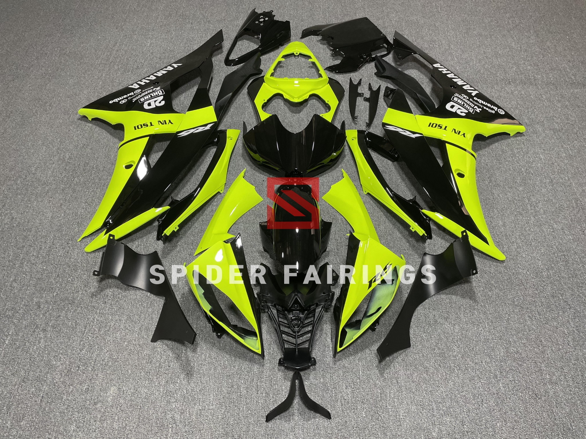 Gloss Black and Yellow-Yamaha YZF R6 2008-2016 – SpiderFairings