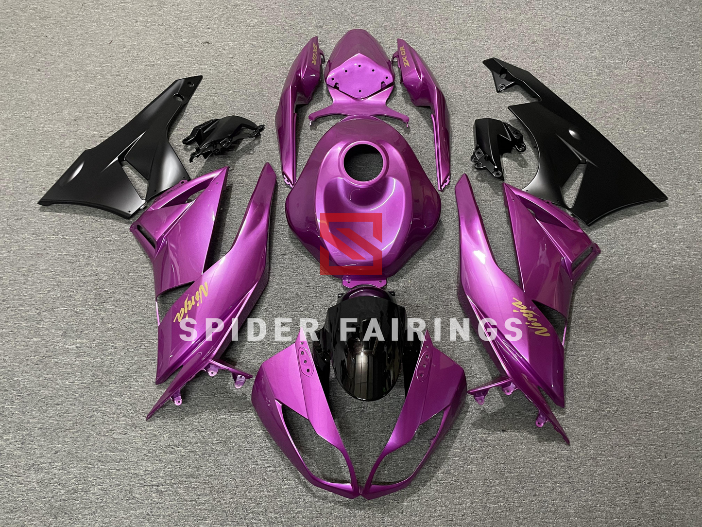 Rose Purple and Black-Kawasaki ZX-6R 2009-2012