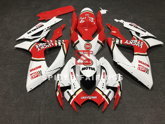 White and Red Lucky Strike-Suzuki GSXR600-750 2006-2007