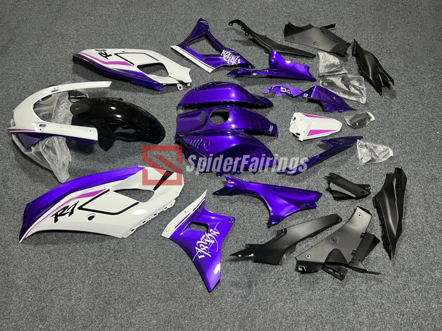 Dark Purple and White-Yamaha R7 2021-2024