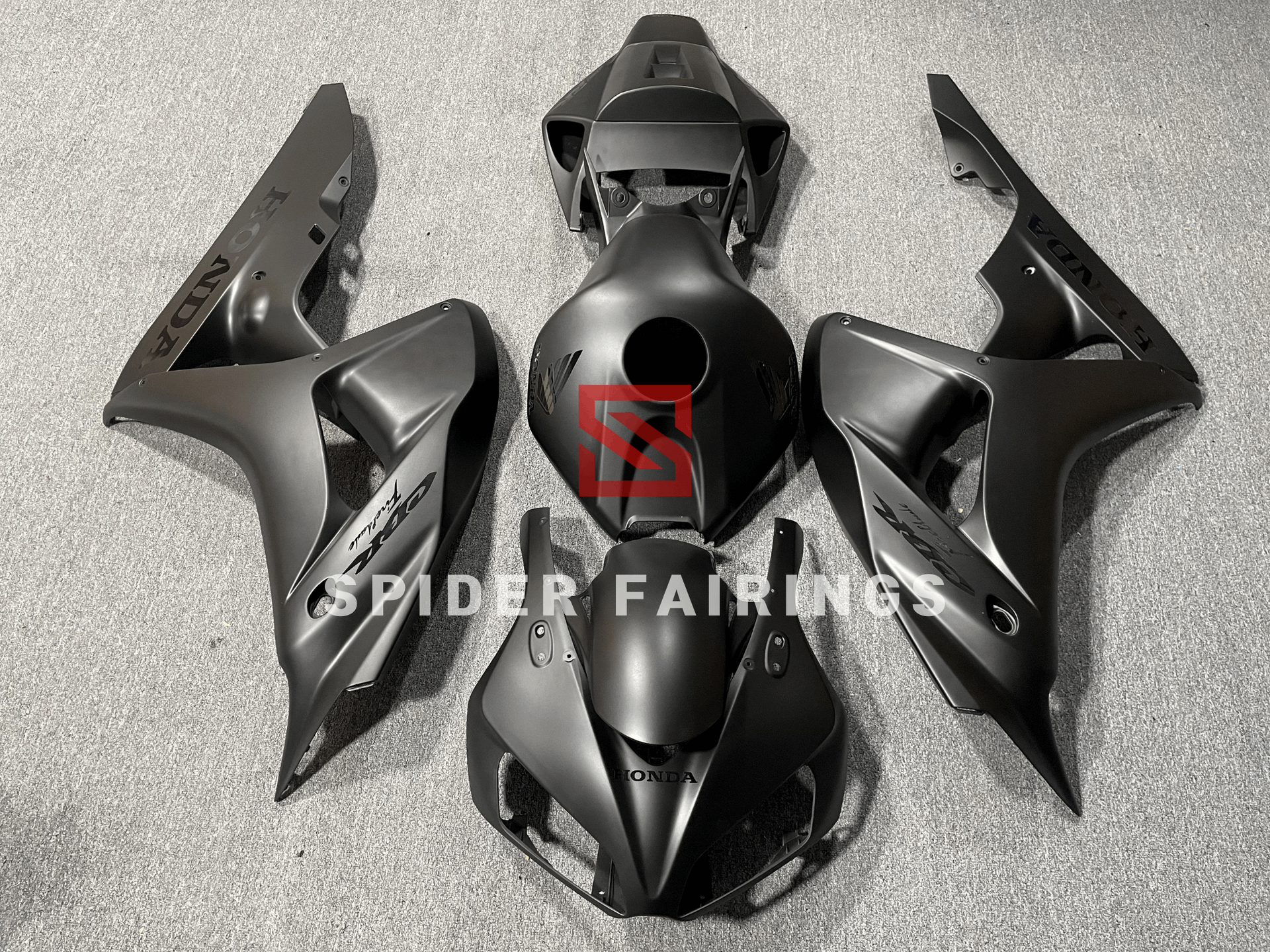 Matte Black Honda CBR1000RR 2006-2007-SpiderFairingd – SpiderFairings