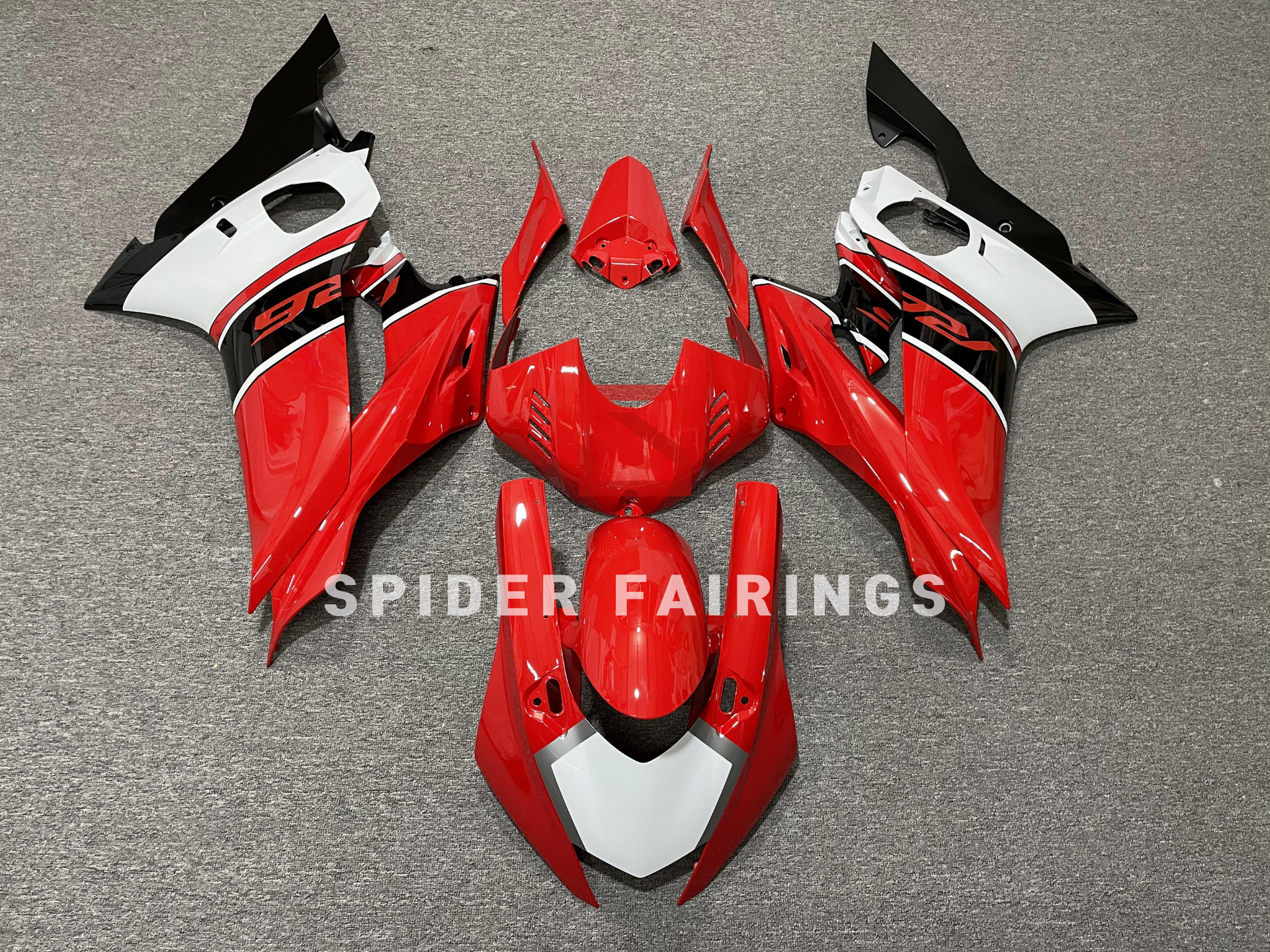 Gloss Red and White-Yamaha YZF R6 2017-2022 – SpiderFairings Gloss Red and White-Yamaha YZF R6 2017-2022 – SpiderFairings