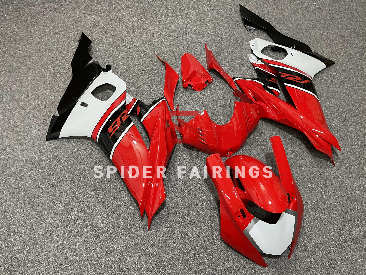 Gloss Red and White-Yamaha YZF R6 2017-2022