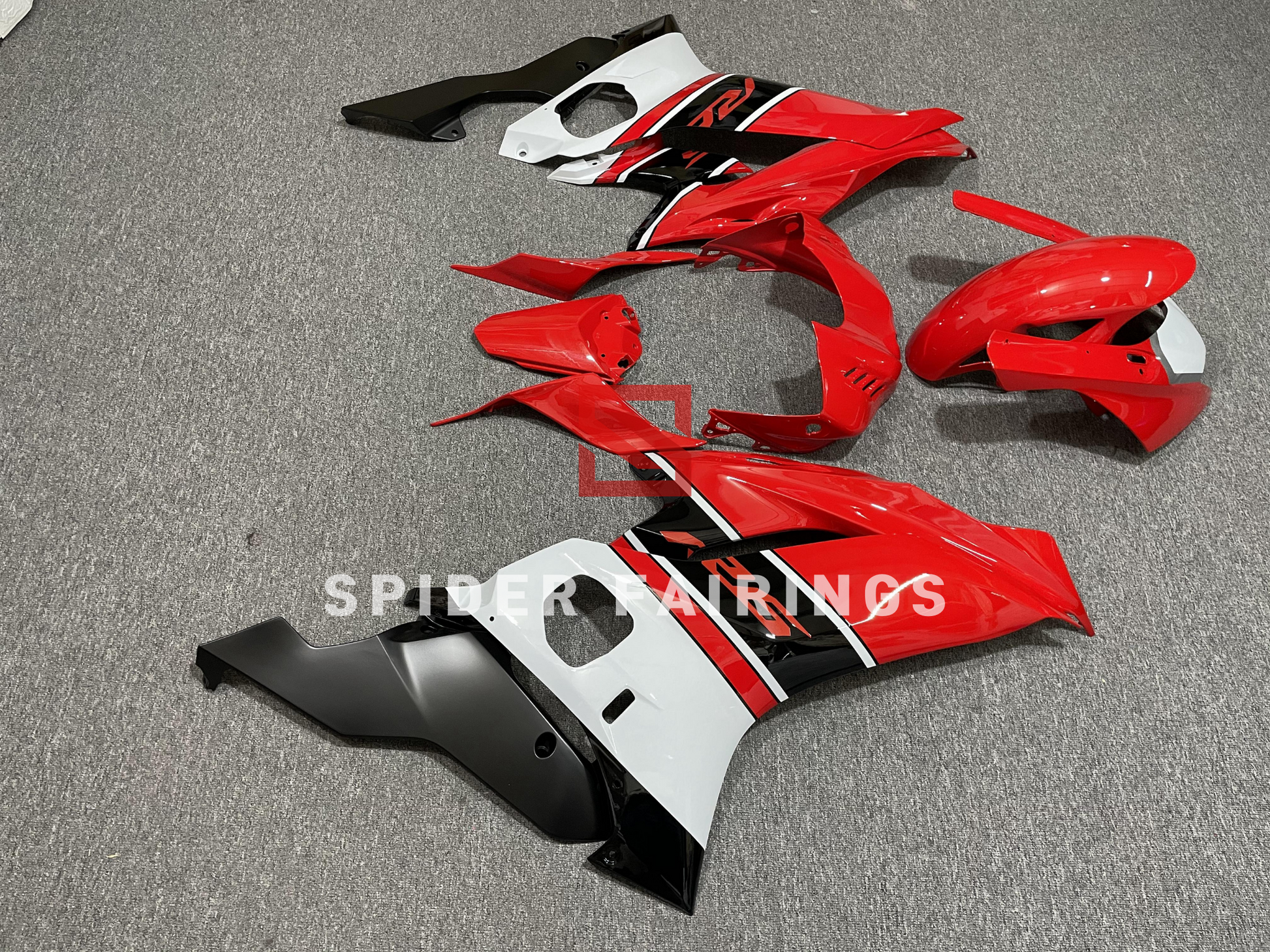 Gloss Red and White-Yamaha YZF R6 2017-2022 – SpiderFairings Gloss Red and White-Yamaha YZF R6 2017-2022 – SpiderFairings