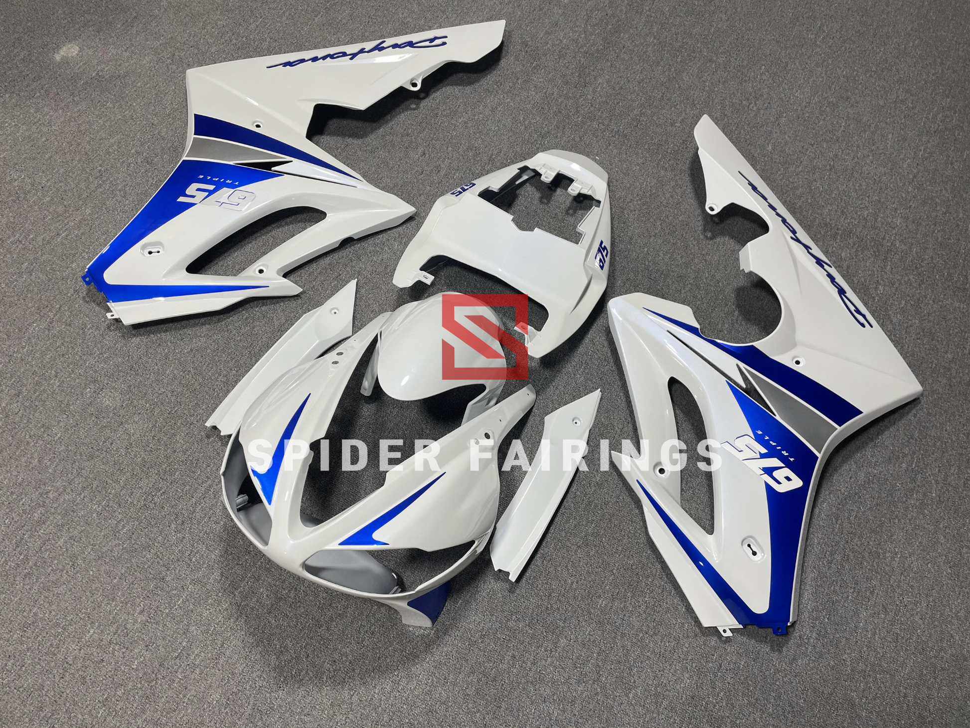 Gloss White and Blue-Triumph Daytona 675 2009-2012