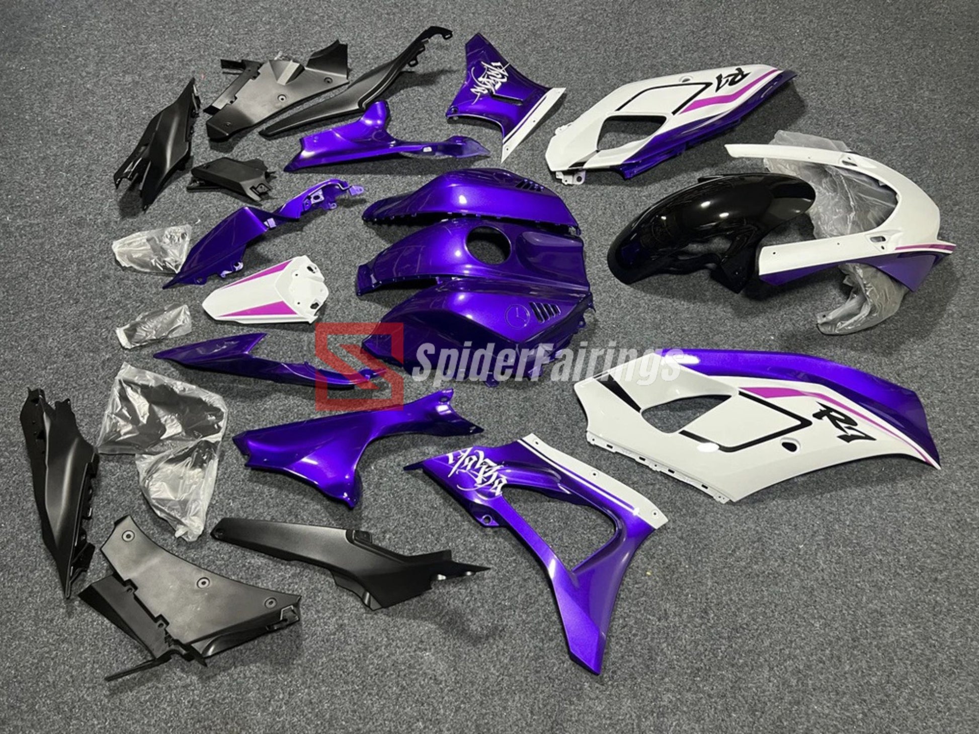 Dark Purple and White-Yamaha R7 2021-2024