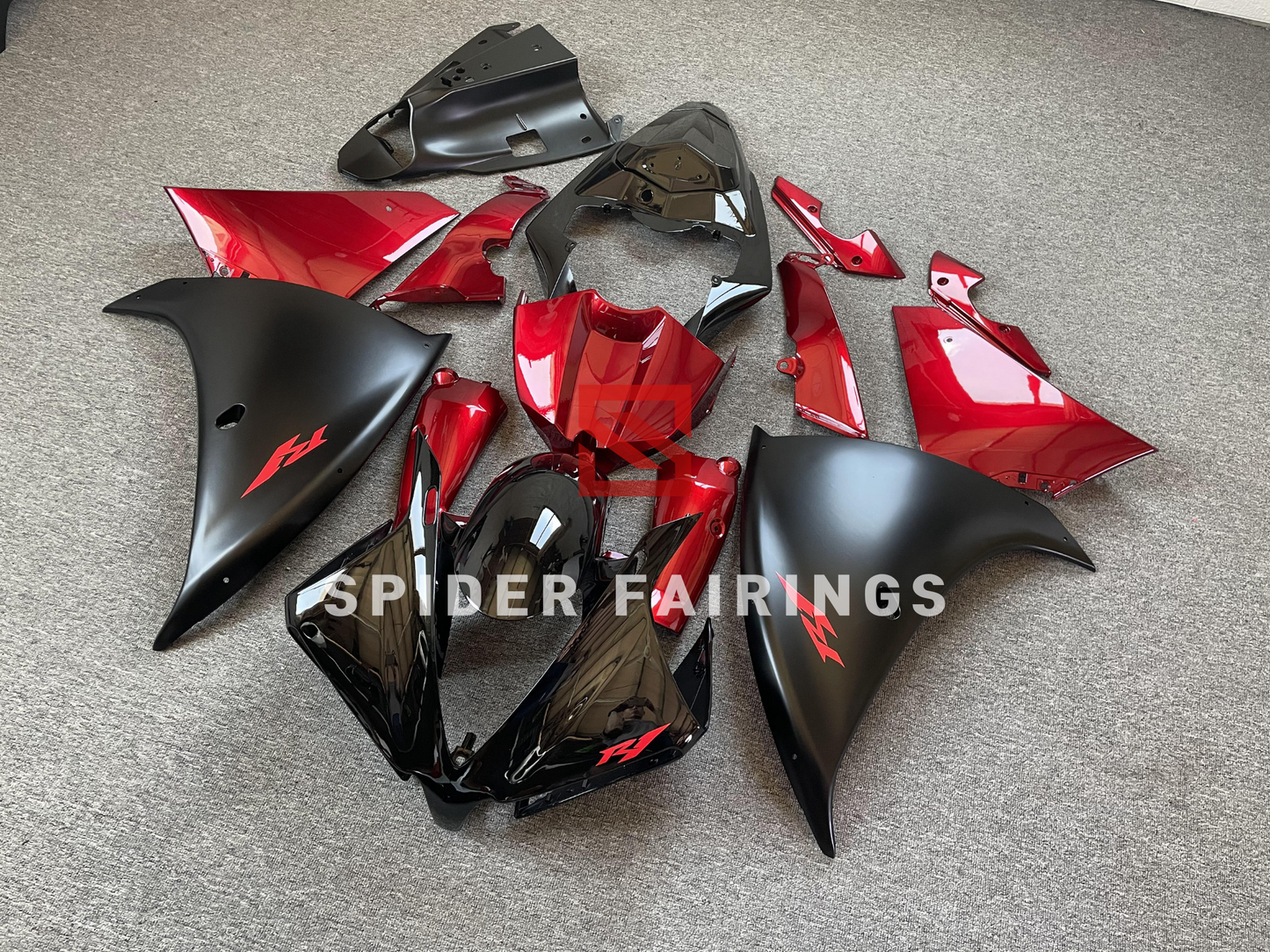 Red and Matte Black-Yamaha YZF R1 2012-2014