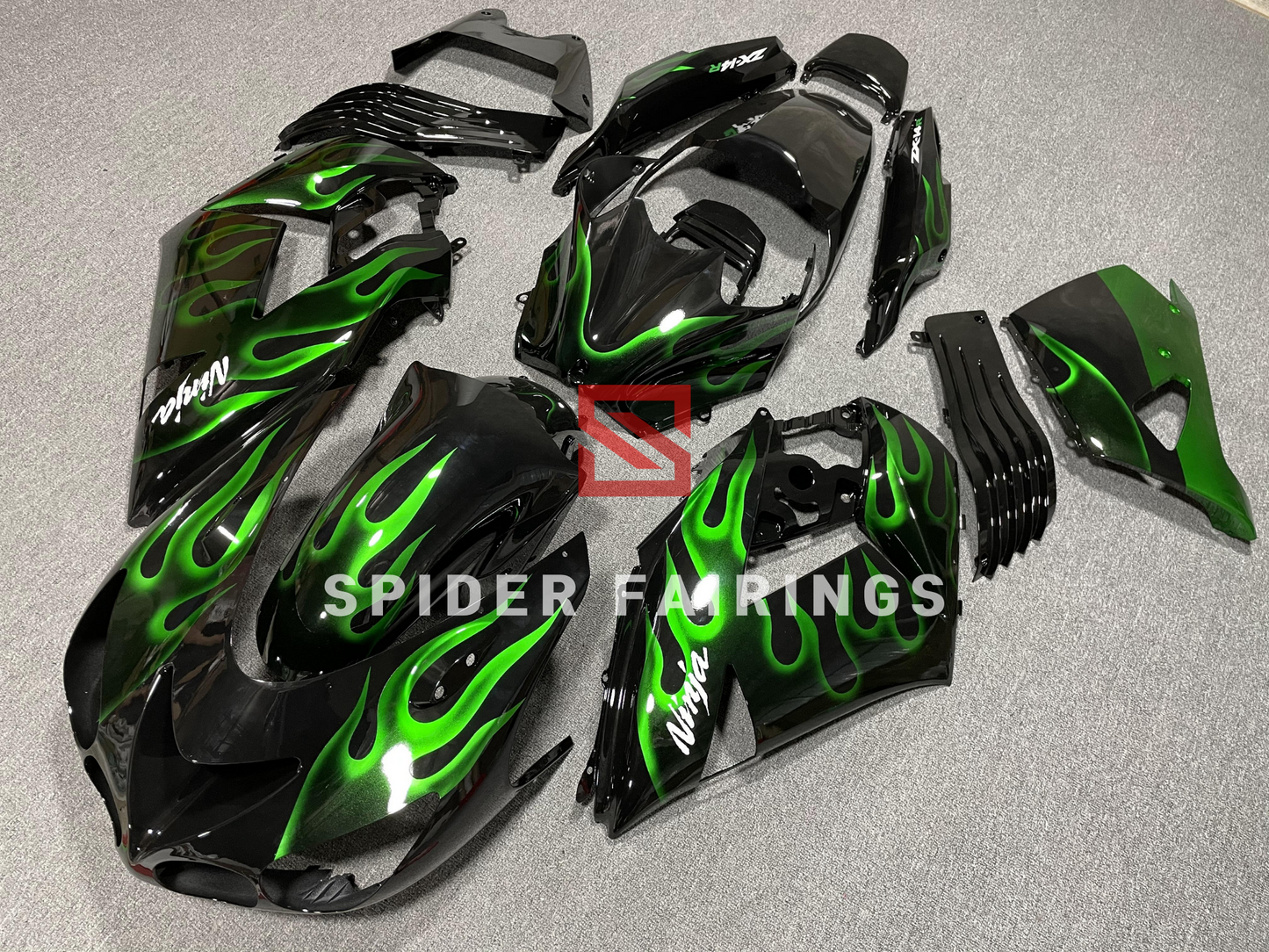 Black and Green Flame-Kawasaki ZX-14R 2006-2011