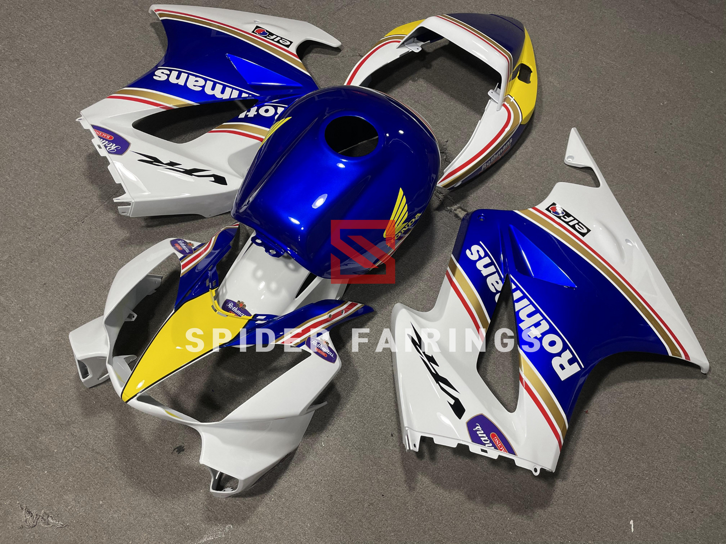 Gloss Blue and White Rothmans-Honda VFR800 2002-2012