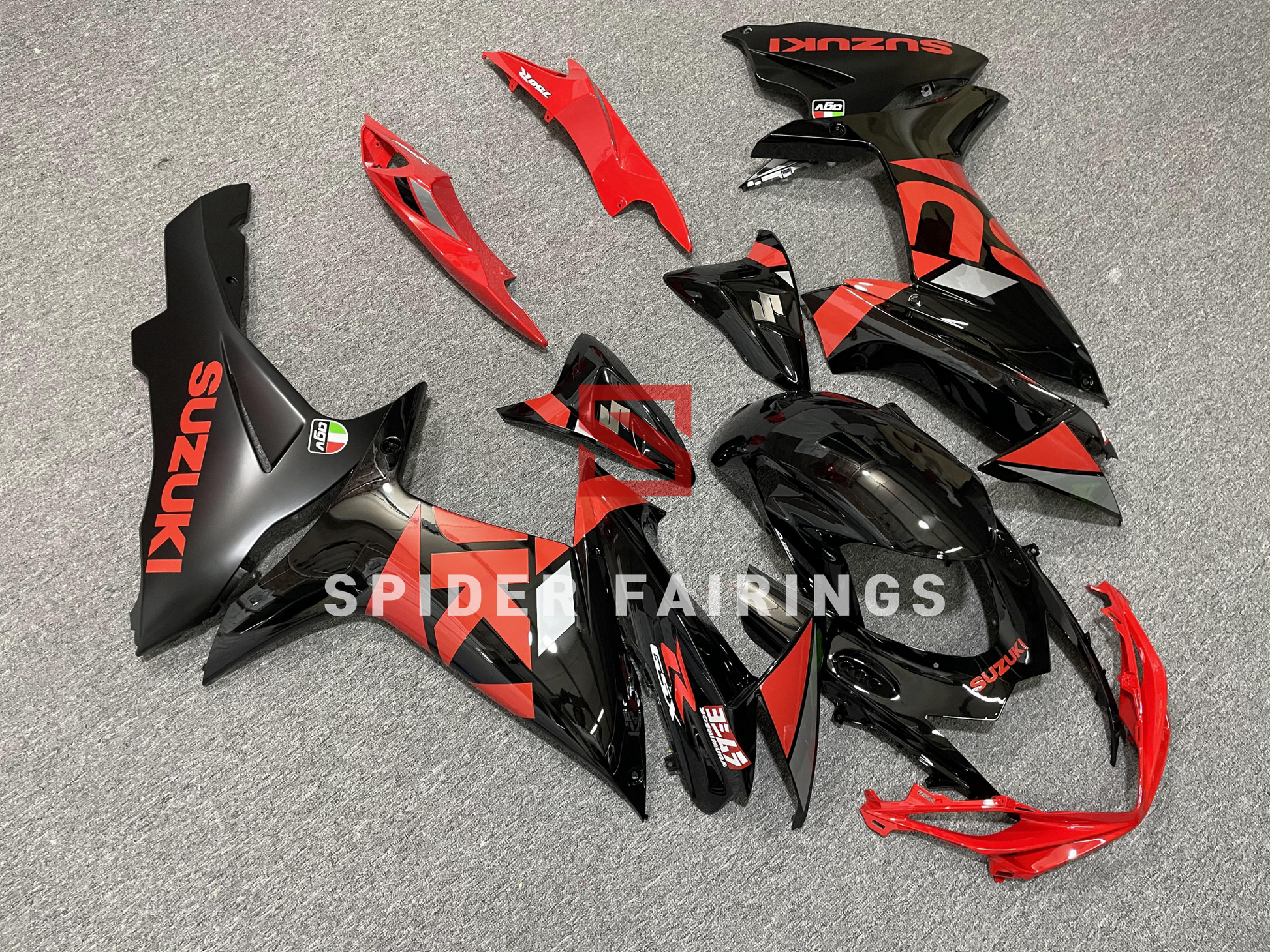 Gloss Black and Red Suzuki GSXR600-750 2011-2019