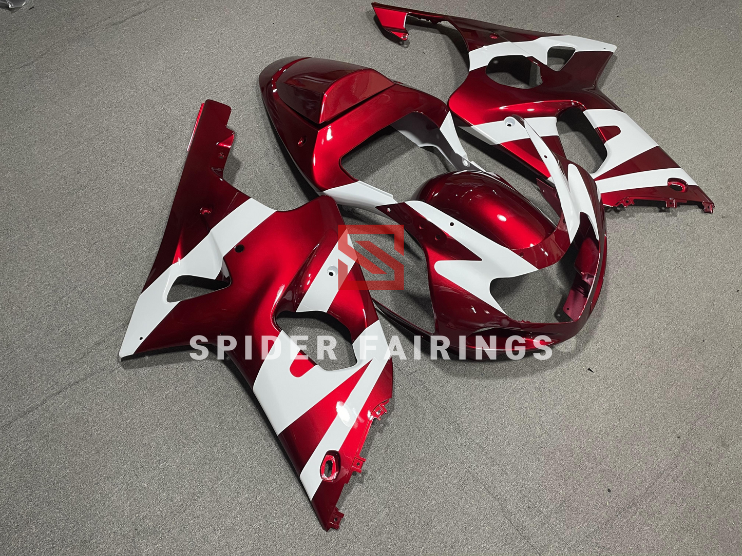 Gloss Red and White-Suzuki GSXR1000 2000-2002