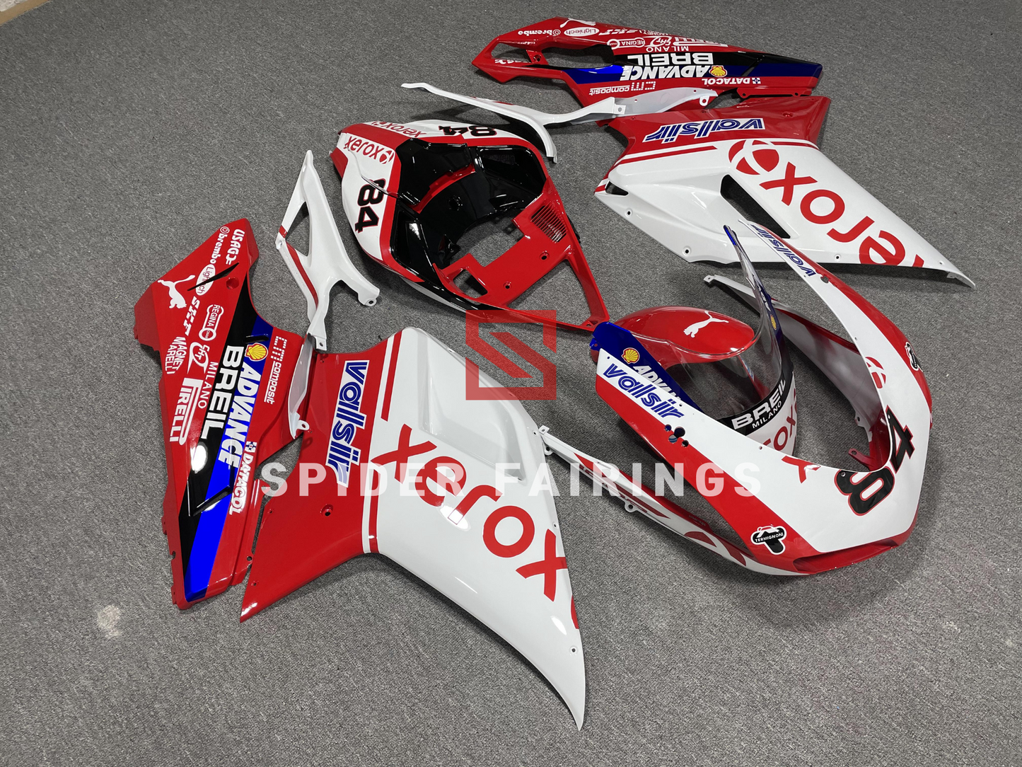 Red and White Xerox-Ducati 848 1098S 2007-2013